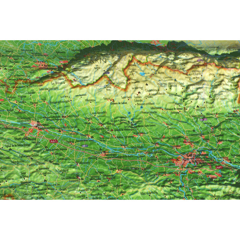 3Dmap Regional map L'Aude (61 x 41 cm)