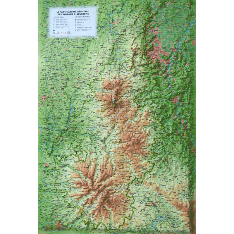 3Dmap Regional map Le Parc Naturel Régional des Volcans d'Auvergne