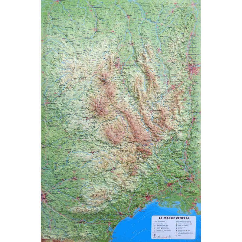 3Dmap Regional map Le Massif Central