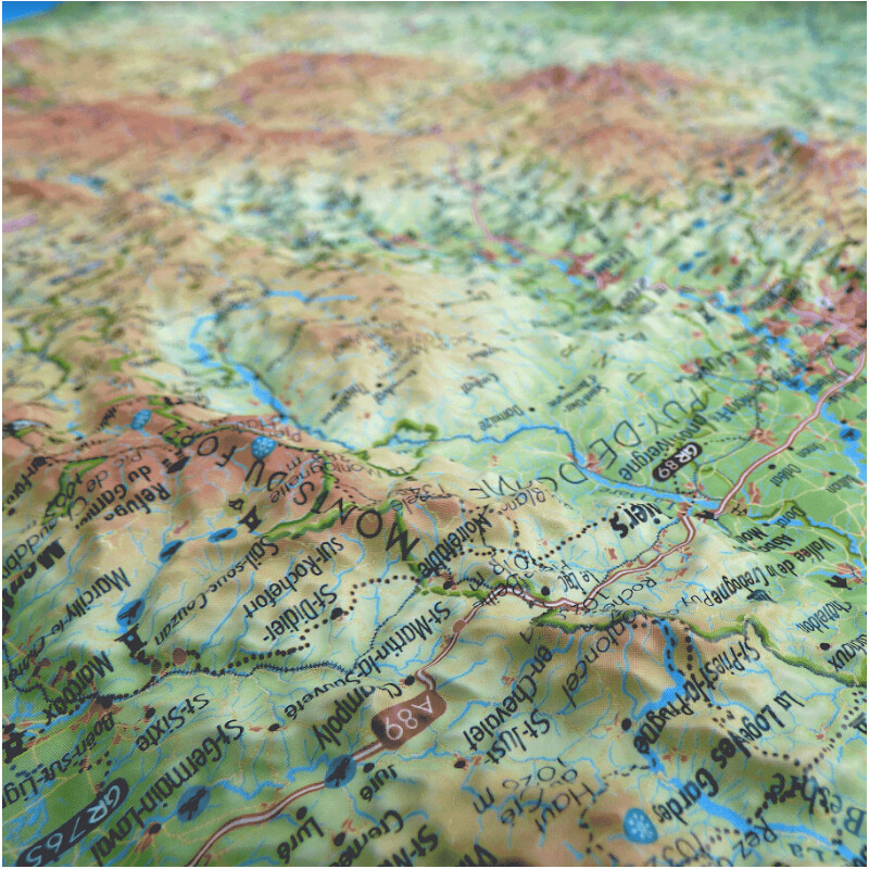 3Dmap Regional map Le Massif Central