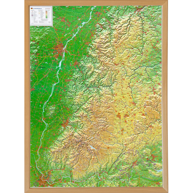 Georelief Regional map Black Forest