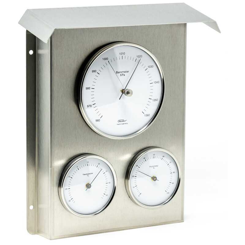 Fischer Outdoor Weather Station, Stainless Steel, 510 x 215 mm, Ø 130 mm - 823-01 (German / ° C)