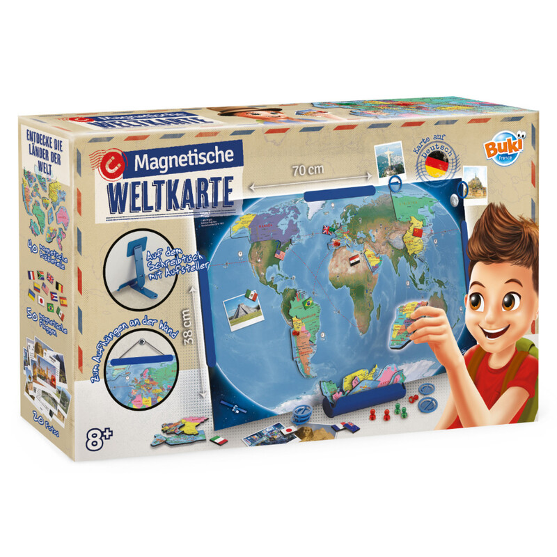 Buki Childrens map Magnetische Weltkarte (70x38cm)