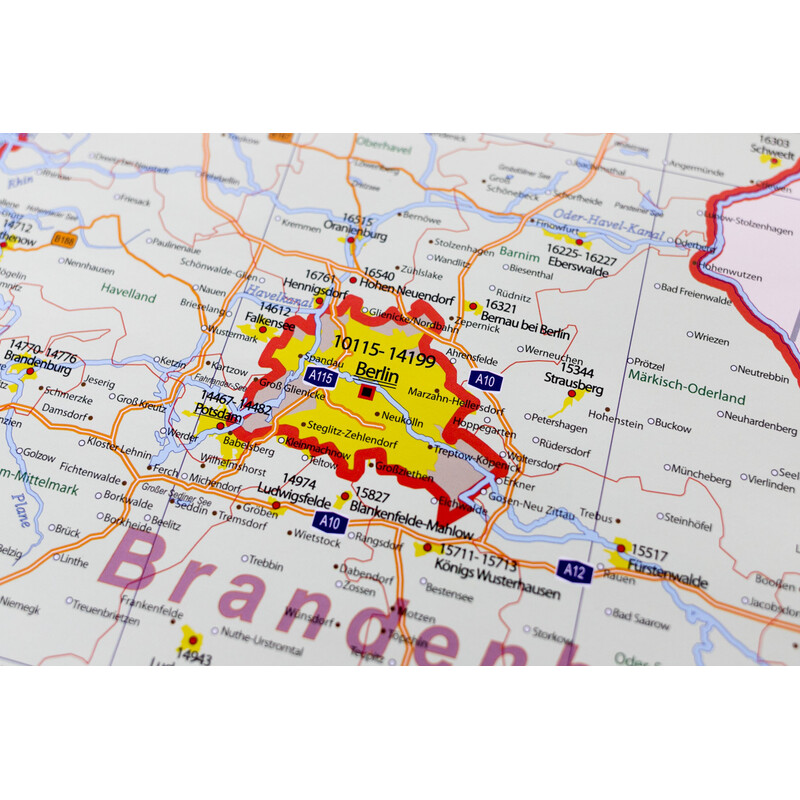 GeoMetro Map Verwaltungskarte Deutschland politisch (84 x 114 cm)