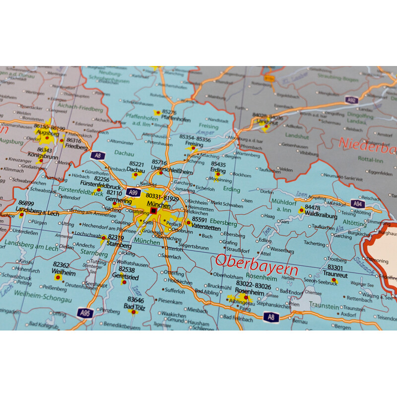 GeoMetro Map Verwaltungskarte Deutschland politisch (84 x 114 cm)