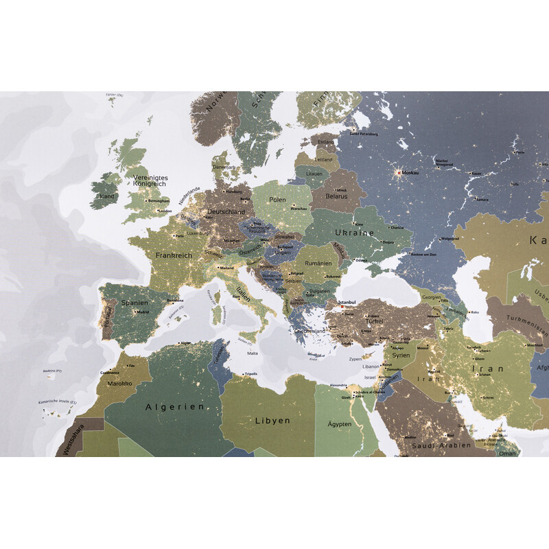 GeoMetro World map Die Welt bei Nacht (140 x 100 cm)