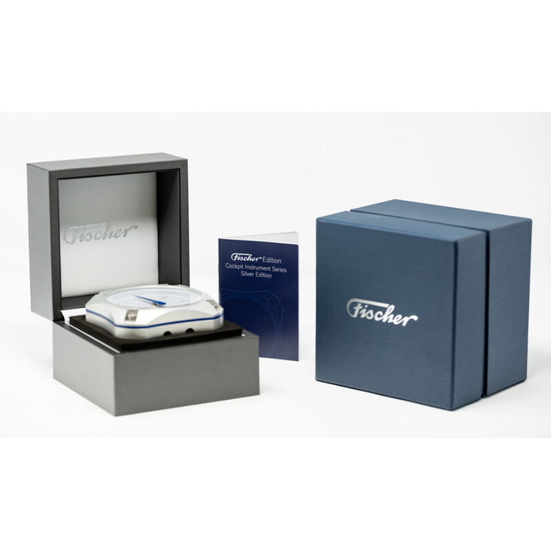 Fischer Cockpit Clock Silver Edition