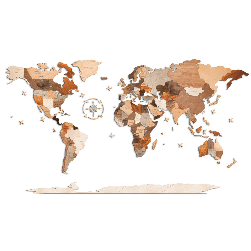 Abraham Wood Decor World map Puzzle made of wood (200 x 110 cm)