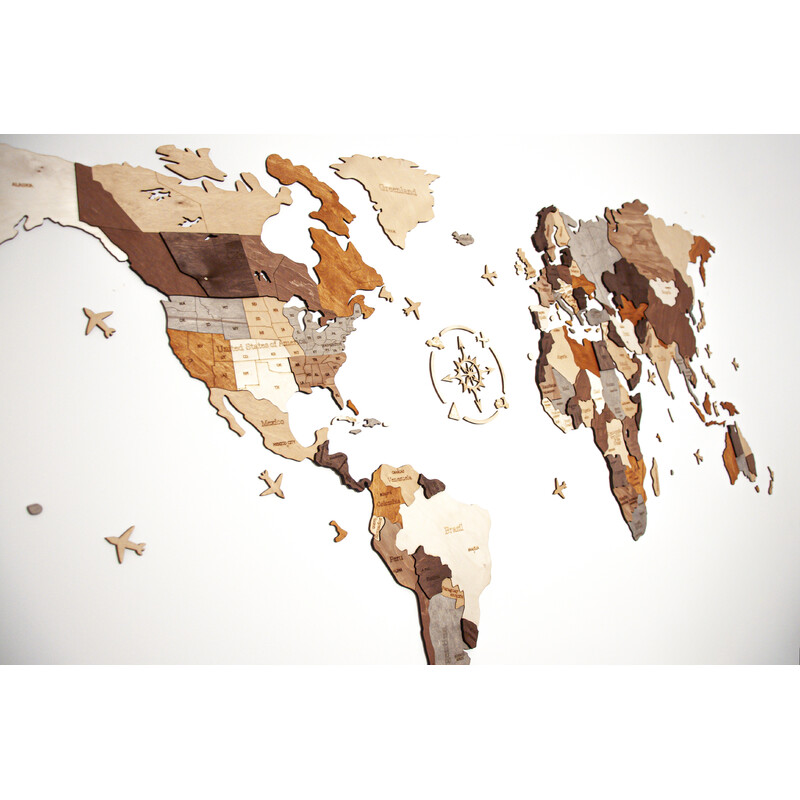 Abraham Wood Decor World map Puzzle aus Holz (130 x 70 cm)