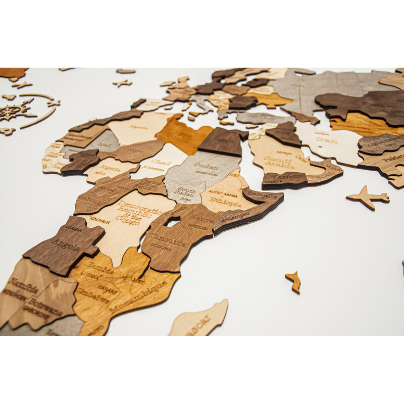 Abraham Wood Decor World map Puzzle aus Holz (130 x 70 cm)