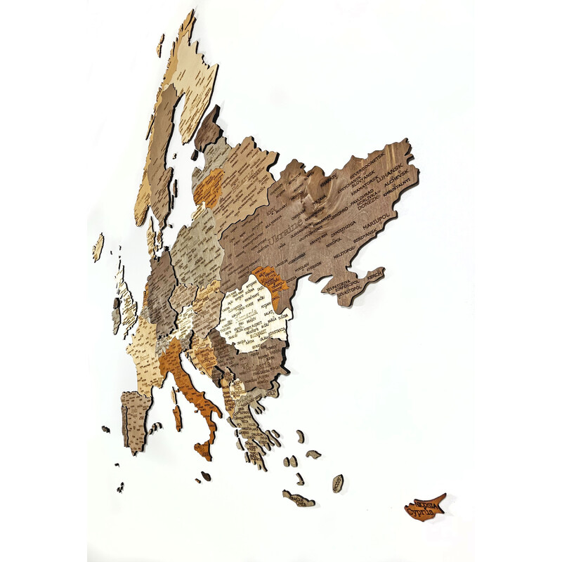 Abraham Wood Decor Continental map Europa Puzzle aus Holz (110 x 108 cm)