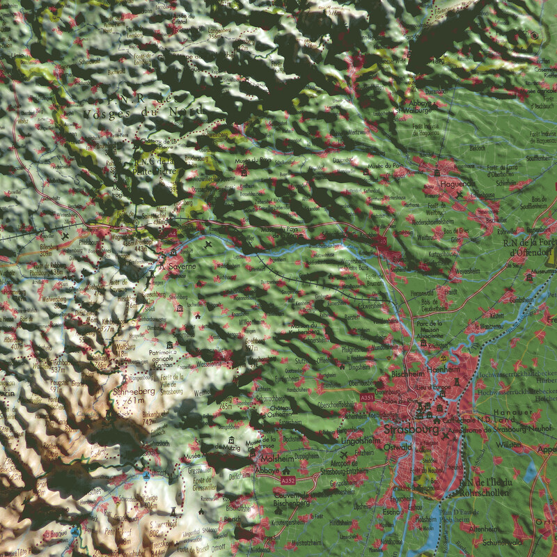 3Dmap Regional map Le Massif des Vosges