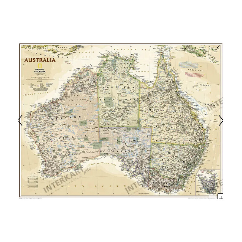 National Geographic Continental map Australien (77 x 69 cm)