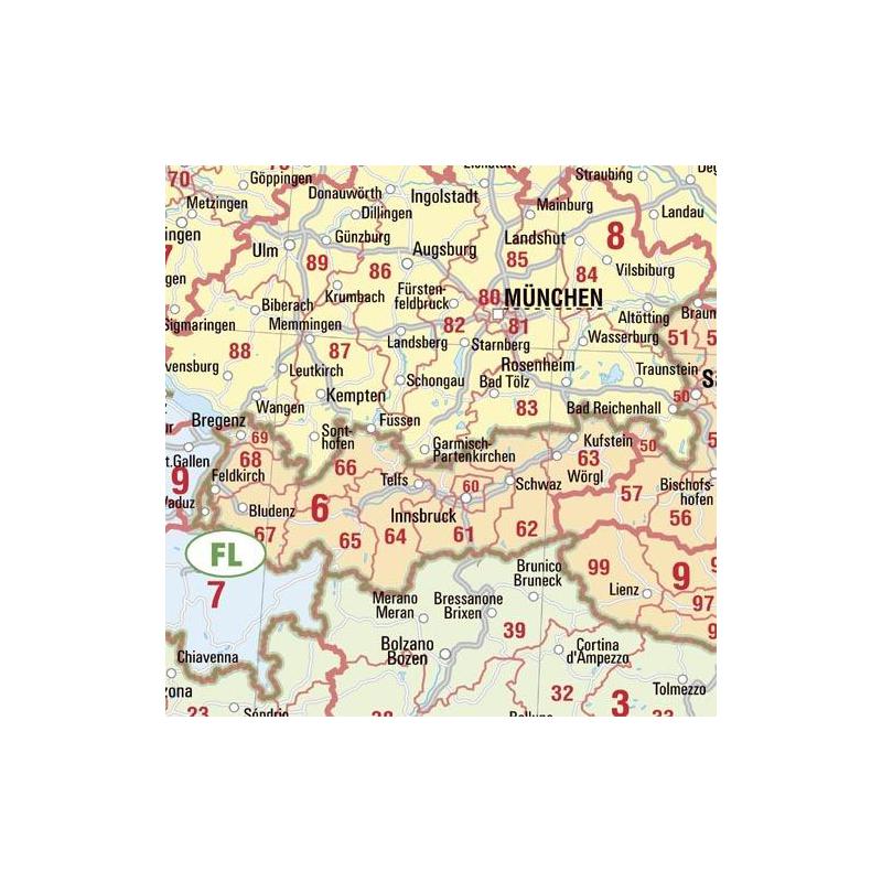 Bacher Verlag Postal code map Europe