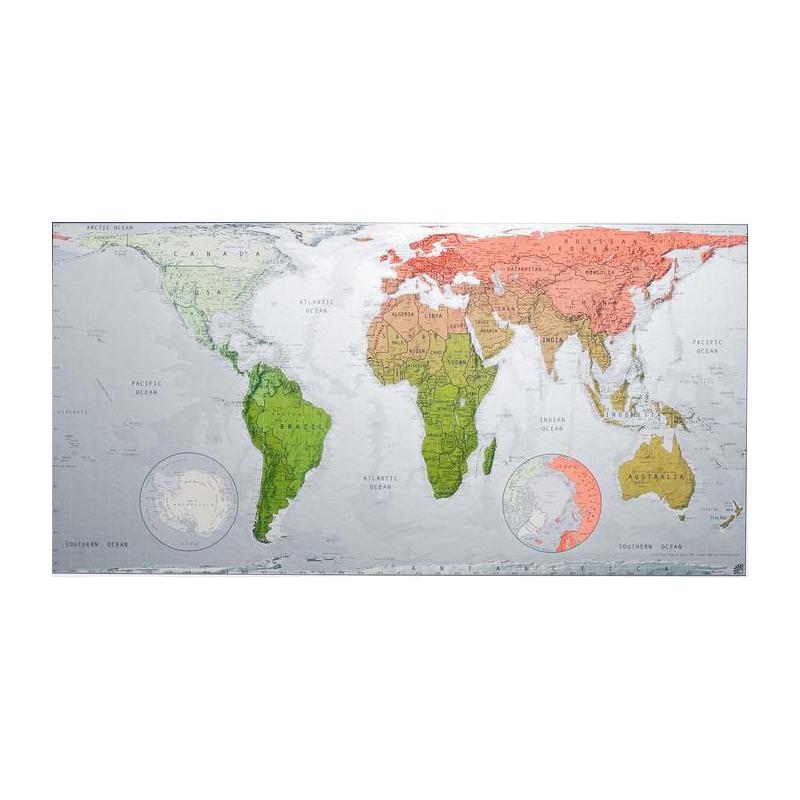 The Future Mapping Company Future Map Weltkarte pinie-koralle-gold, magnetisch