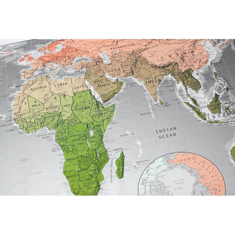 The Future Mapping Company Future Map Weltkarte pinie-koralle-gold, magnetisch