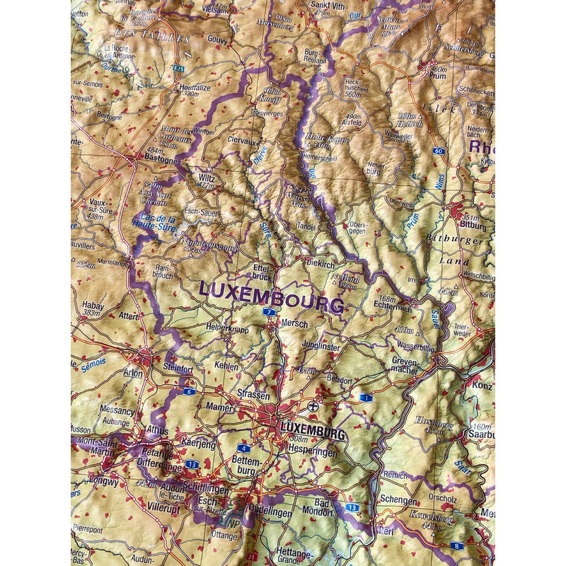 Georelief Regional map Benelux (57 x 77 cm)