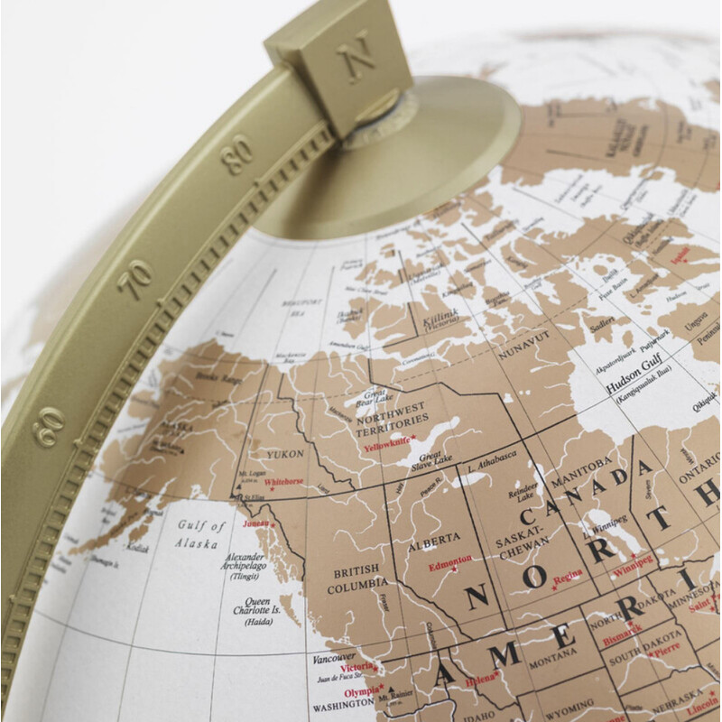 Zoffoli living Globe James Cook Gold/White 33 cm