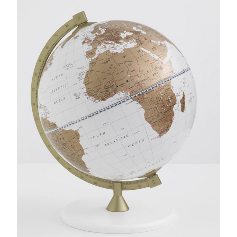 Zoffoli living Globe James Cook Gold/White 33 cm