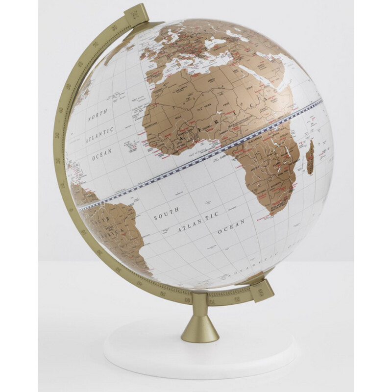 Zoffoli living Globe James Cook Gold/White 33 cm