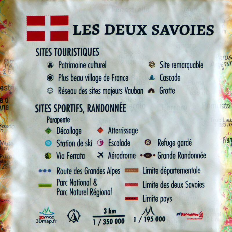 3Dmap Regional map Les deux Savoies (61 x 41 cm)